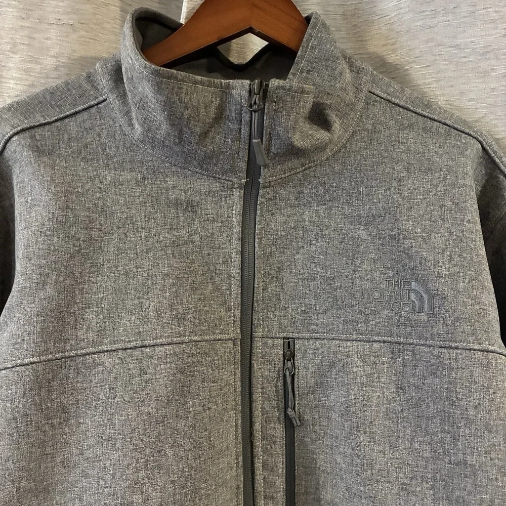 The North Face Jacket Mens XL Gray Apex Bionic Windwall Fleece Lined Coat Zip Up